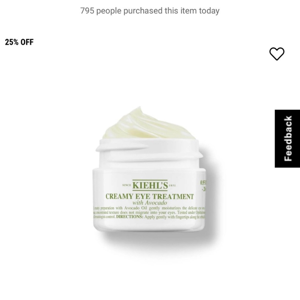 Kiehl's Creamy Eye Treatment with Avocado - White
